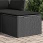 Preview: ARDEBO.de - Gartenhocker mit Kissen Schwarz 55x55x37 cm Poly Rattan