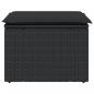 Preview: Gartenhocker mit Kissen Schwarz 55x55x37 cm Poly Rattan