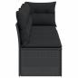 Preview: Gartensofa mit Kissen 4-Sitzer Schwarz Poly Rattan