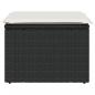 Preview: Gartenhocker mit Kissen Schwarz 55x55x37 cm Poly Rattan