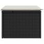 Preview: Gartenhocker mit Kissen Schwarz 55x55x37 cm Poly Rattan