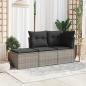 Preview: Gartenhocker mit Kissen Grau 55x55x37 cm Poly Rattan