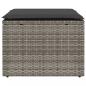 Preview: Gartenhocker mit Kissen Grau 55x55x37 cm Poly Rattan