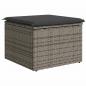 Preview: Gartenhocker mit Kissen Grau 55x55x37 cm Poly Rattan