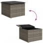 Preview: Gartenhocker mit Kissen Grau 55x55x37 cm Poly Rattan