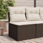 Preview: ARDEBO.de - Gartensofa ohne Armlehnen mit Kissen Braun Poly Rattan