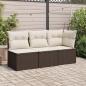 Preview: Garten-Ecksofa mit Kissen Braun Poly Rattan