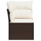 Preview: Garten-Ecksofa mit Kissen Braun Poly Rattan