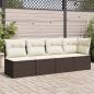 Preview: ARDEBO.de - Gartensofa mit Kissen 4-Sitzer Braun Poly Rattan