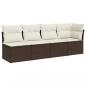 Preview: Gartensofa mit Kissen 4-Sitzer Braun Poly Rattan