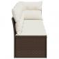 Preview: Gartensofa mit Kissen 4-Sitzer Braun Poly Rattan