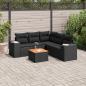 Preview: ARDEBO.de - 6-tlg. Garten-Sofagarnitur mit Kissen Schwarz Poly Rattan