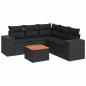 Preview: 6-tlg. Garten-Sofagarnitur mit Kissen Schwarz Poly Rattan