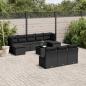 Preview: ARDEBO.de - 11-tlg. Garten-Sofagarnitur mit Kissen Schwarz Poly Rattan