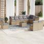 Preview: ARDEBO.de - 11-tlg. Garten-Sofagarnitur mit Kissen Beige Poly Rattan