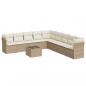 Preview: 10-tlg. Garten-Sofagarnitur mit Kissen Beige Poly Rattan