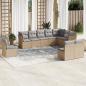 Preview: ARDEBO.de - 10-tlg. Garten-Sofagarnitur mit Kissen Beige Poly Rattan