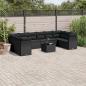 Preview: ARDEBO.de - 11-tlg. Garten-Sofagarnitur mit Kissen Schwarz Poly Rattan