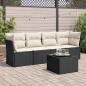 Preview: ARDEBO.de - 5-tlg. Garten-Sofagarnitur mit Kissen Schwarz Poly Rattan