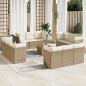 Preview: ARDEBO.de - 13-tlg. Garten-Sofagarnitur mit Kissen Beige Poly Rattan