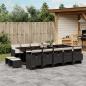 Preview: ARDEBO.de - 15-tlg. Garten-Essgruppe mit Kissen Schwarz Poly Rattan