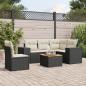 Preview: ARDEBO.de - 6-tlg. Garten-Sofagarnitur mit Kissen Schwarz Poly Rattan