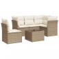 Preview: 6-tlg. Garten-Sofagarnitur mit Kissen Beige Poly Rattan