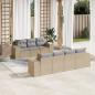 Preview: ARDEBO.de - 8-tlg. Garten-Sofagarnitur mit Kissen Beige Poly Rattan