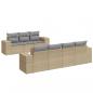 Preview: 8-tlg. Garten-Sofagarnitur mit Kissen Beige Poly Rattan