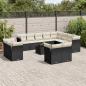 Preview: ARDEBO.de - 13-tlg. Garten-Sofagarnitur mit Kissen Schwarz Poly Rattan