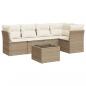 Preview: 6-tlg. Garten-Sofagarnitur mit Kissen Beige Poly Rattan