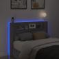 Preview: LED-Kopfteil mit Ablagen Grau Sonoma 140x16,5x103,5 cm