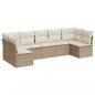 Preview: 7-tlg. Garten-Sofagarnitur mit Kissen Beige Poly Rattan