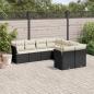 Preview: ARDEBO.de - 8-tlg. Garten-Sofagarnitur mit Kissen Schwarz Poly Rattan