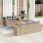 Preview: ARDEBO.de - 6-tlg. Garten-Sofagarnitur mit Kissen Beige Poly Rattan