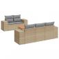 Preview: 6-tlg. Garten-Sofagarnitur mit Kissen Beige Poly Rattan