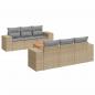 Preview: 7-tlg. Garten-Sofagarnitur mit Kissen Beige Poly Rattan