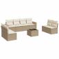 Preview: 9-tlg. Garten-Sofagarnitur mit Kissen Beige Poly Rattan