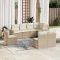 Preview: ARDEBO.de - 8-tlg. Garten-Sofagarnitur mit Kissen Beige Poly Rattan