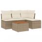 Preview: 5-tlg. Garten-Sofagarnitur mit Kissen Beige Poly Rattan