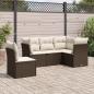 Preview: ARDEBO.de - 5-tlg. Garten-Sofagarnitur mit Kissen Braun Poly Rattan