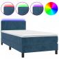 Preview: Boxspringbett mit Matratze & LED Dunkelblau 100x200 cm Samt