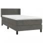 Preview: Boxspringbett mit Matratze Dunkelgrau 100x200 cm Samt