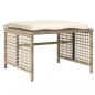 Preview: 4-tlg. Garten-Sofagarnitur mit Kissen Beige Poly Rattan Glas