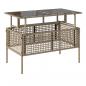 Preview: 4-tlg. Garten-Sofagarnitur mit Kissen Beige Poly Rattan Glas