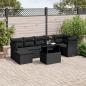 Preview: ARDEBO.de - 8-tlg. Garten-Sofagarnitur mit Kissen Schwarz Poly Rattan