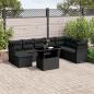 Preview: ARDEBO.de - 9-tlg. Garten-Sofagarnitur mit Kissen Schwarz Poly Rattan