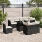 Preview: ARDEBO.de - 9-tlg. Garten-Sofagarnitur mit Kissen Schwarz Poly Rattan