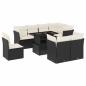 Preview: 9-tlg. Garten-Sofagarnitur mit Kissen Schwarz Poly Rattan