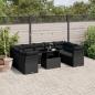 Preview: ARDEBO.de - 10-tlg. Garten-Sofagarnitur mit Kissen Schwarz Poly Rattan